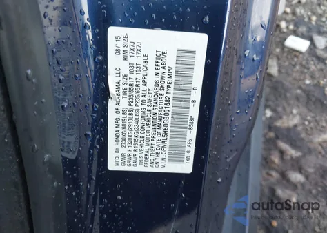 2016 Honda Odyssey Ex-L z USA, uszkodzony, nr VIN 5FNRL5H60GB001682